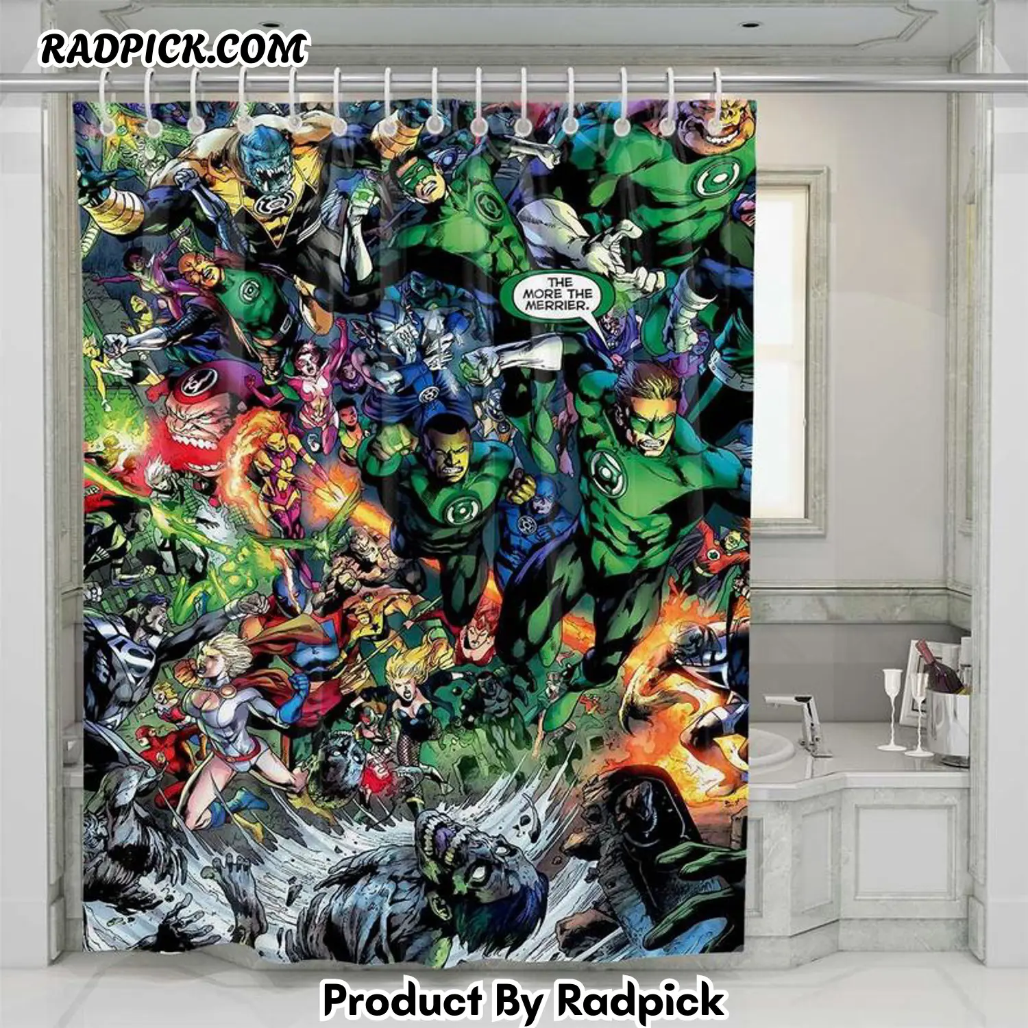 War superhero dc comics shower curtain set bathroom set for bathroom decor best gift for bestie rp38714
